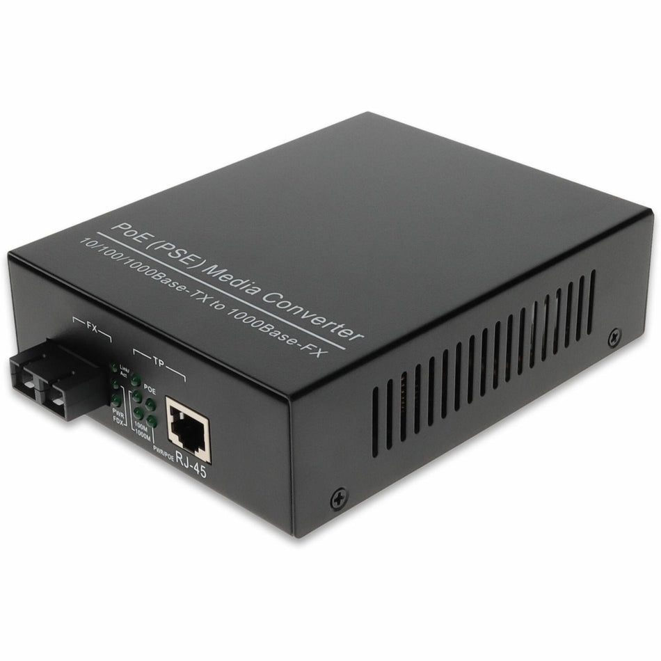 AddOn 10/100/1000Base-TX(RJ-45) to 1000Base-LX(SC) SMF 1310nm 10km POE Media Converter - ADD-GMCP-LX-1SC