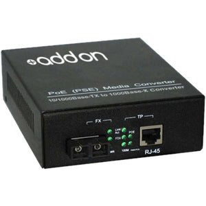 AddOn 10/100/1000Base-TX(RJ-45) to 1000Base-LX(SC) SMF 1310nm 20km POE Media Converter - ADD-GMCP-LX-2SC