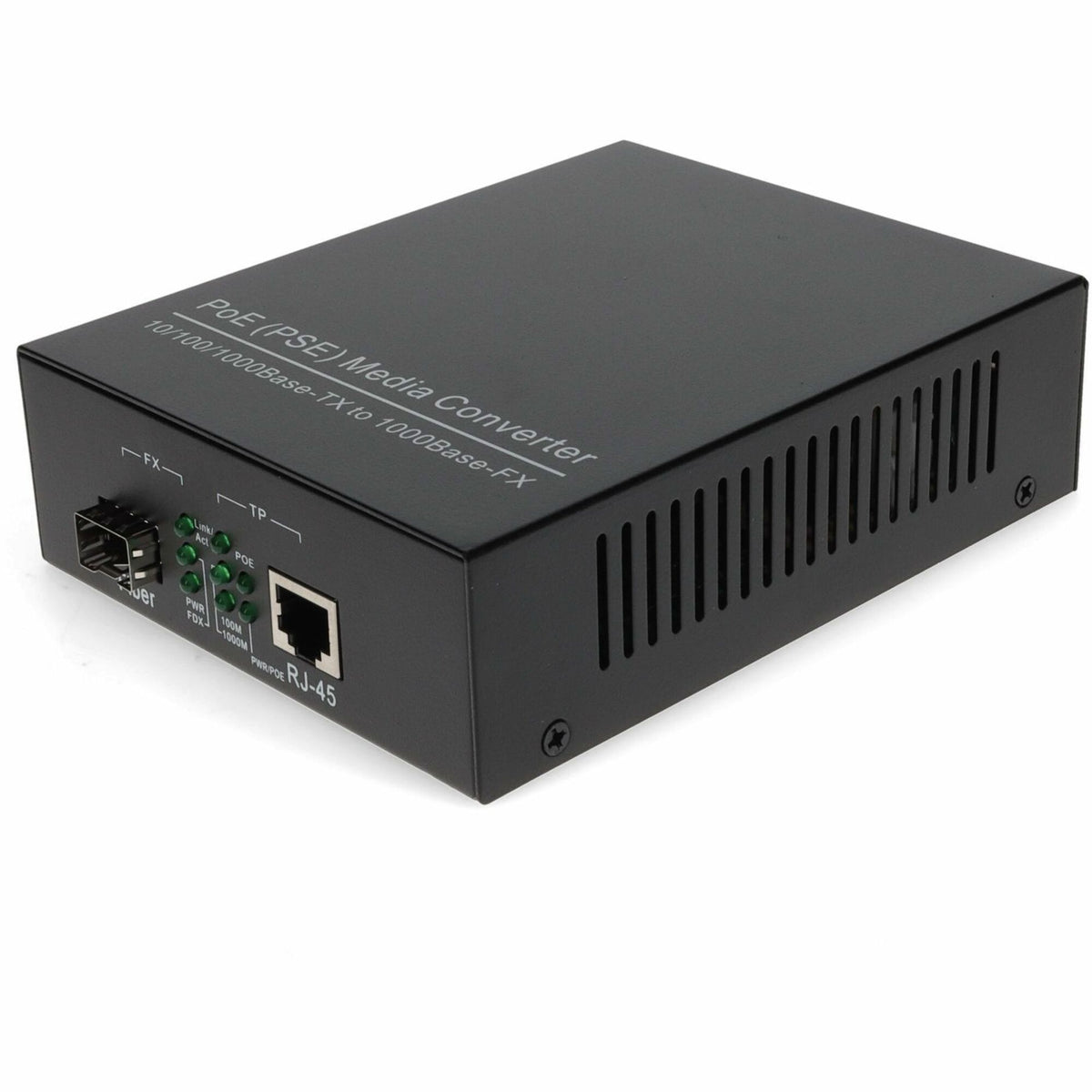 AddOn 10/100/1000Base-TX(RJ-45) to Open SFP Port POE Media Converter - ADD-GMC-SFP-POE+