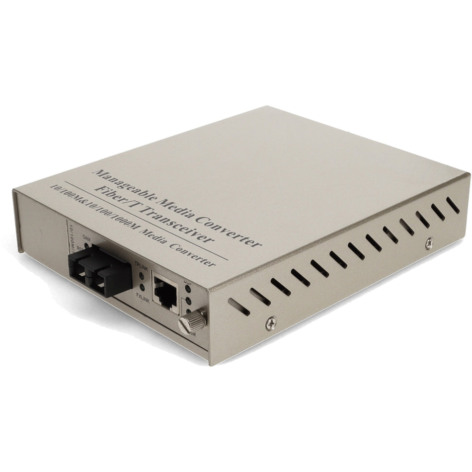AddOn 10/100/1000Base-TX(RJ-45) to 1000Base-LX(SC) SMF 1310nm 20km Managed Media Converter - ADD-MGMC-LX-2SC