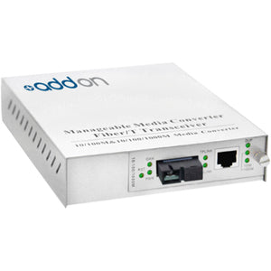 AddOn 10/100/1000Base-TX(RJ-45) to 1000Base-BXD(SC) BiDi SMF 1550nmTX/1310nmRX 20km Managed Media Converter - ADD-MGMC-BX-DSC