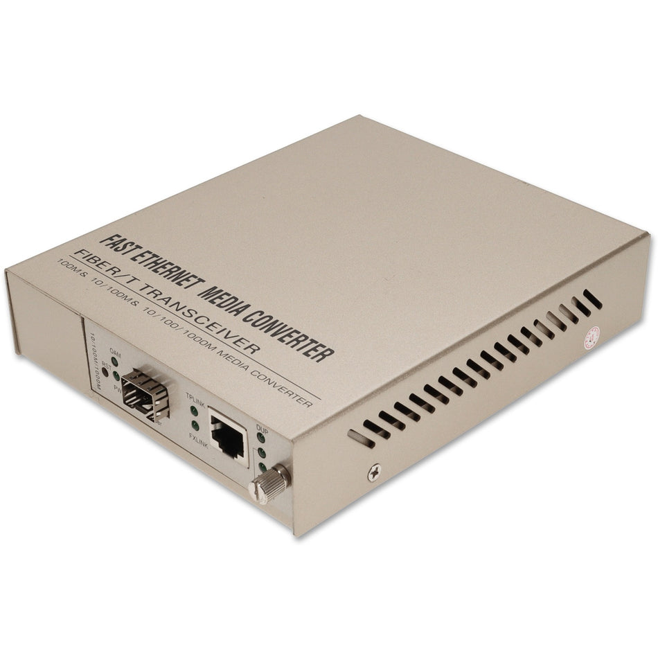 AddOn 10/100/1000Base-TX(RJ-45) to Open SFP Port Managed Media Converter - ADD-MGMC-SFP