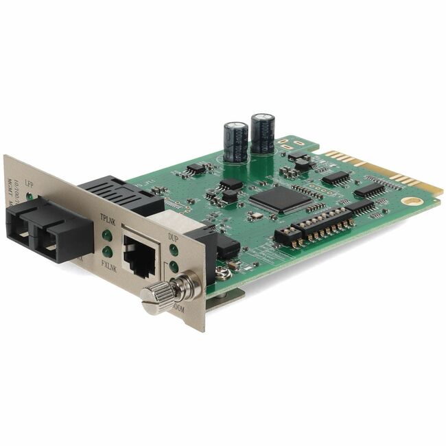 AddOn 10/100/1000Base-TX(RJ-45) to 1000Base-SX(SC) MMF 850nm 550m Media Converter Card for our rack or Standalone Systems - ADD-MCC1GMM5M