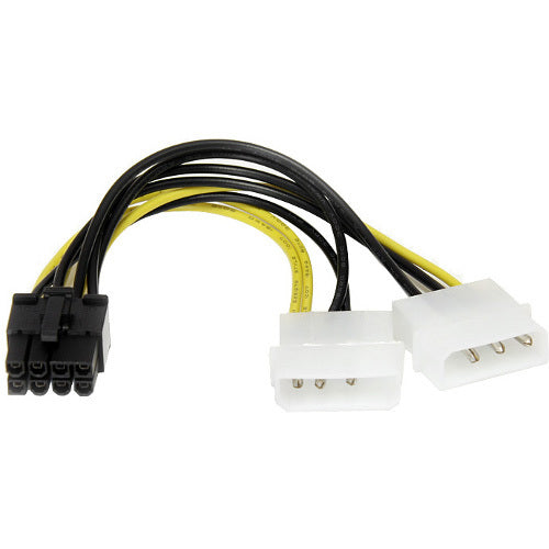 StarTech.com 6in LP4 to 8 Pin PCI Express Video Card Power Cable Adapter - 8 pin internal power (M) - 4 pin ATX12V (M) - 15.2 cm - LP4PCIEX8ADP