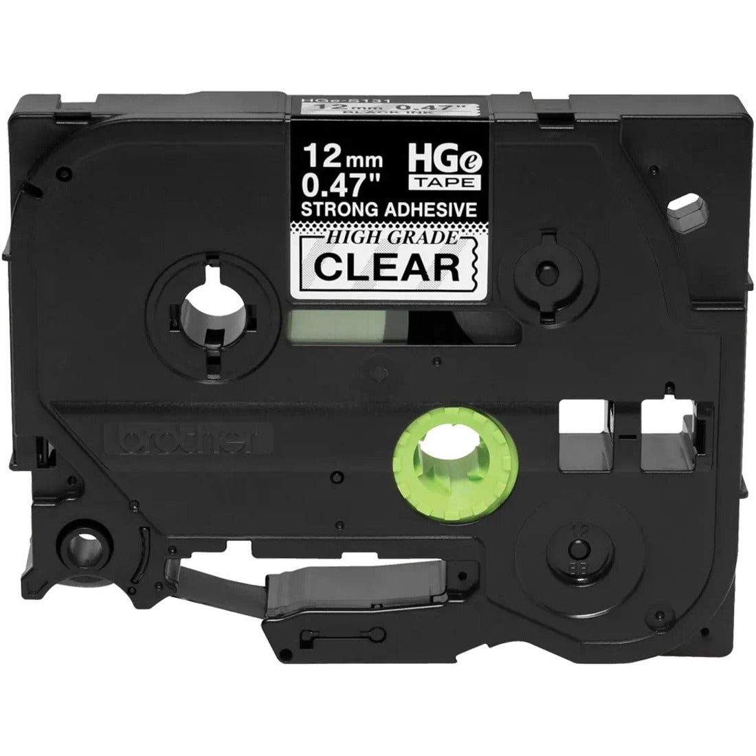 Brother HGES1315PK Black on Clear Extra-Strength Adhesive Label Tape - HGES1315PK