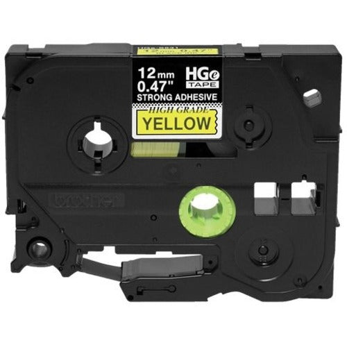 Brother HGES6315PK Black on Yellow Extra-Strength Adhesive Label Tape - HGES6315PK