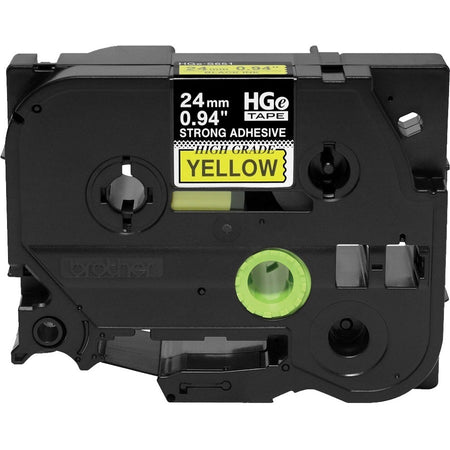 Brother HGES6515PK Black on Yellow Extra-Strength Adhesive Label Tape - HGES6515PK