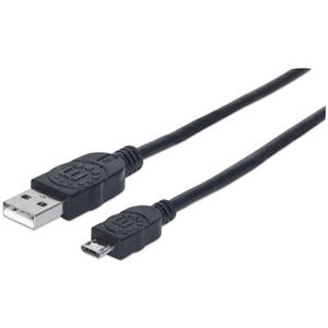 Manhattan Hi-Speed USB 2.0 A Male to Micro-B Male Device Cable, 1.5', Black - 325677
