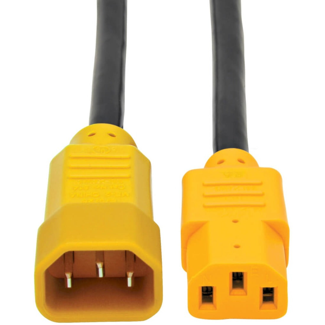 Tripp Lite by Eaton Heavy-Duty PDU Power Cord C13 to C14 - 15A 250V 14 AWG 6 ft. (1.83 m) Yellow Plugs - P005-006-YW
