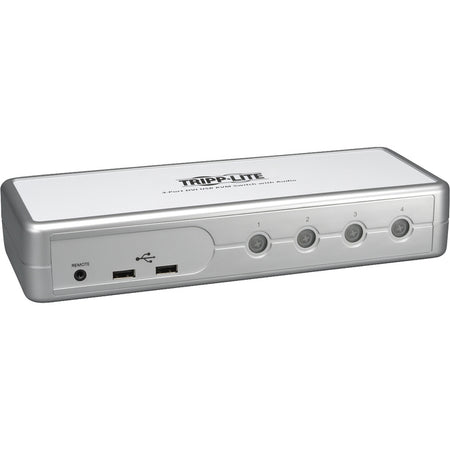 Tripp Lite by Eaton 4-Port Desktop Compact DVI/USB KVM Switch w/ Audio & Cables - B004-DUA4-K-R