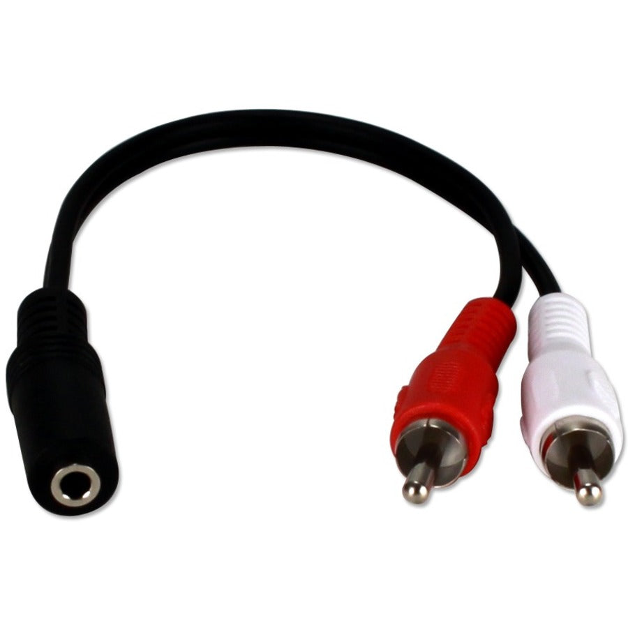 QVS 3.5mm Mini-Stereo Female to Two RCA Male Speaker Adaptor - CC399FM