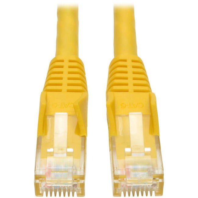 Eaton Tripp Lite Series Cat6 Gigabit Snagless Molded (UTP) Ethernet Cable (RJ45 M/M), PoE, Yellow, 1 ft. (0.31 m) - N201-001-YW