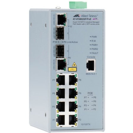 Allied Telesis 8-Port Industrial Managed POE Switch - AT-IFS802SP/POE(W)-80