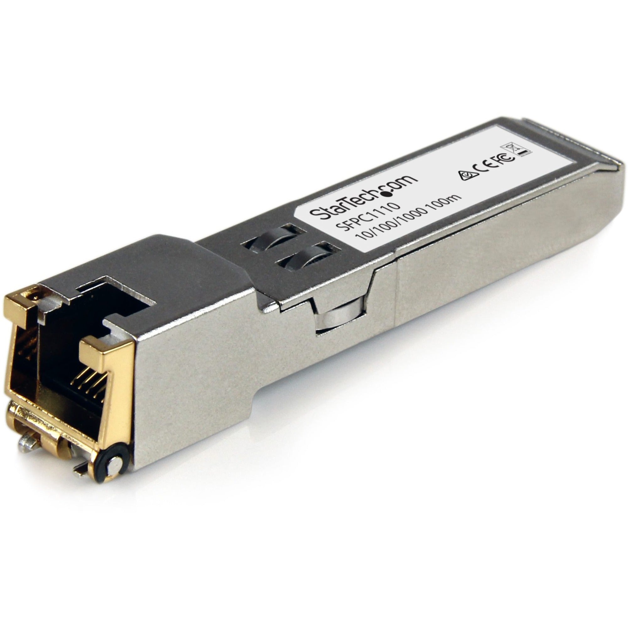 StarTech.com Cisco SFP-GE-T Compatible SFP Module - 1000BASE-T - 10/100/1000 Mbps SFP to RJ45 Cat6/Cat5e Transceiver - 100m - SFPC1110