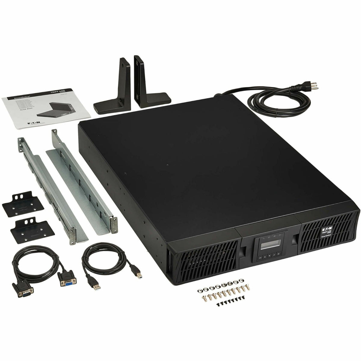 Tripp Lite by Eaton series UPS SmartOnline 2000VA 1800W 120V Double-Conversion Sine Wave UPS - 7 Outlets Extended Run Network Card Option LCD USB DB9 2U Rack/Tower - SU2200RTXLCD2U