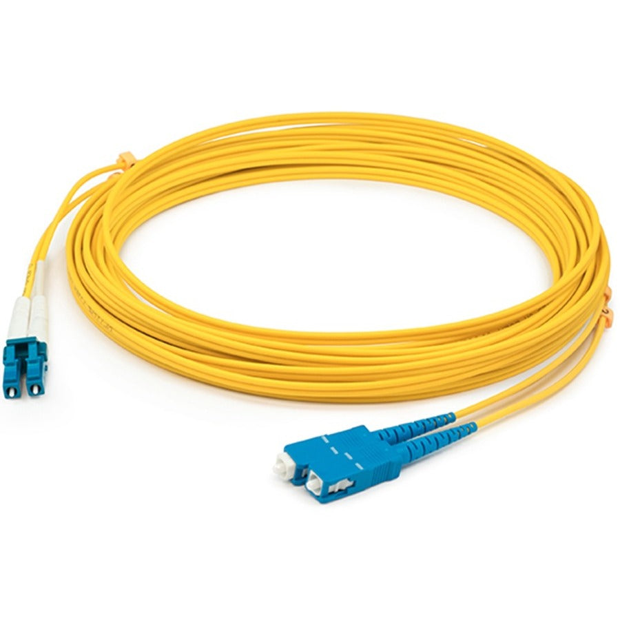 AddOn 1m LC (Male) to SC (Male) Yellow OS2 Duplex Fiber OFNR (Riser-Rated) Patch Cable - ADD-SC-LC-1M9SMF