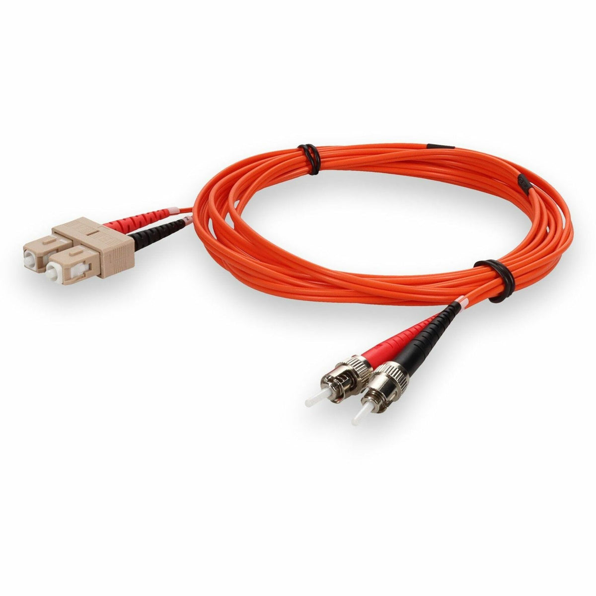 AddOn 1m ST to SC Orange OM1 Duplex OFNR (Riser-Rated) MMF Fiber Patch Cable - ADD-ST-SC-1M6MMF
