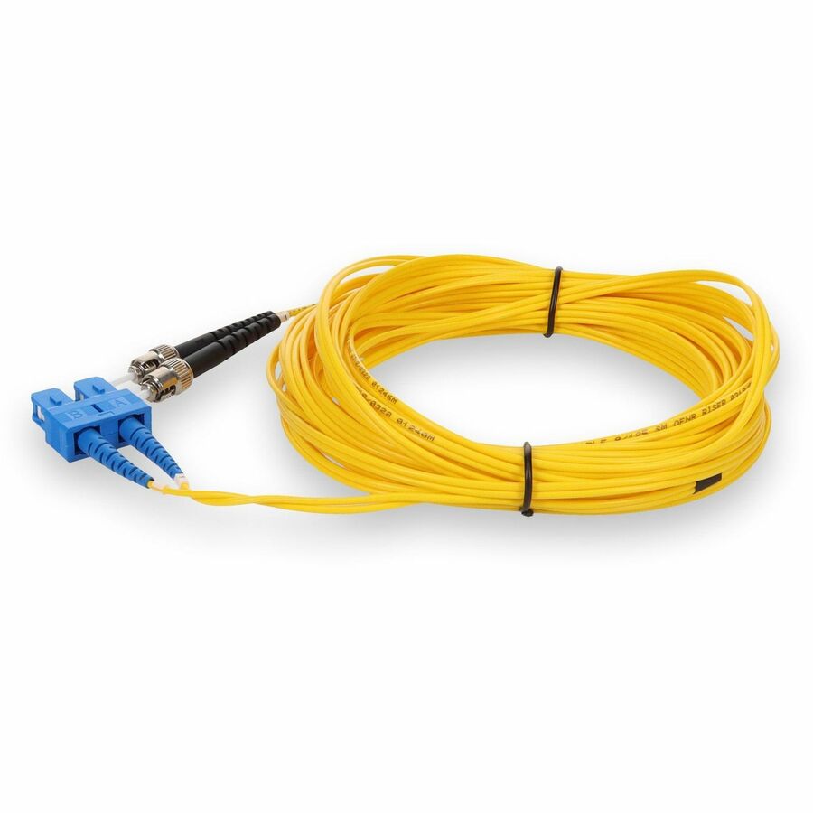 AddOn 5m SC (Male) to ST (Male) Yellow OS2 Duplex Fiber OFNR (Riser-Rated) Patch Cable - ADD-ST-SC-5M9SMF