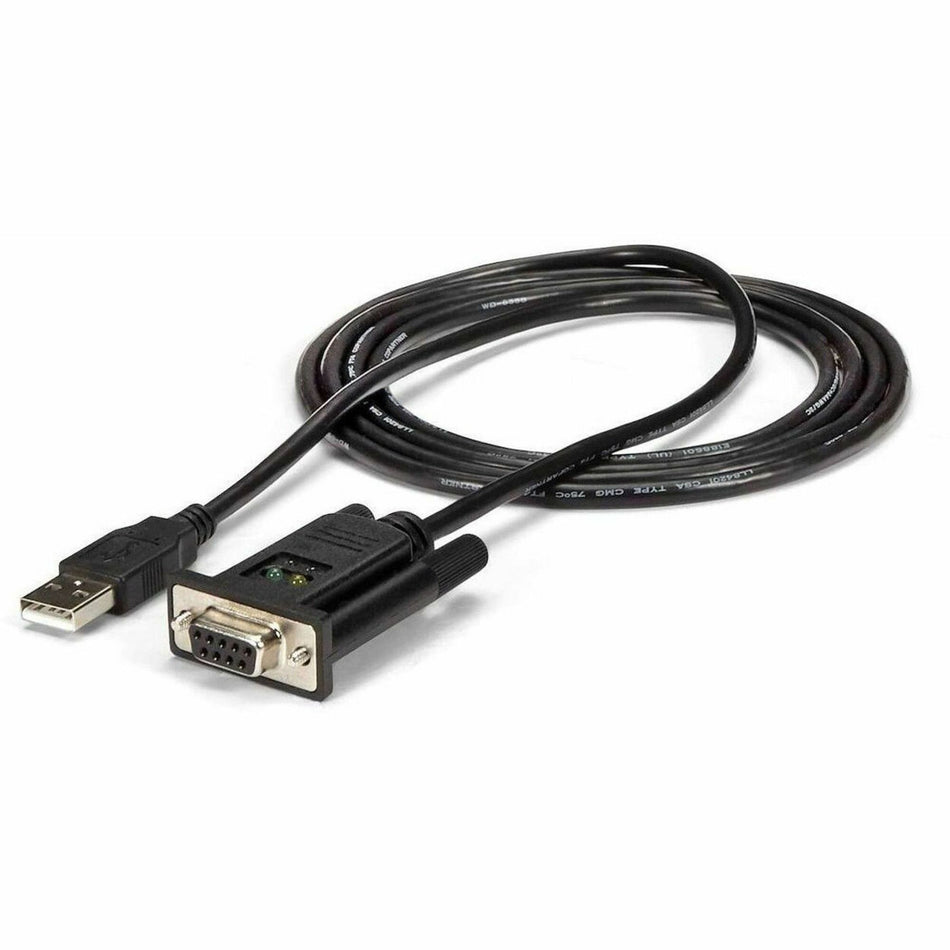 StarTech.com 6ft (1.8m) 1-Port USB to Serial RS232 Adapter, FTDI DB9 Serial DCE Adapter Cable, Null Modem, USB 2.0 - TAA - ICUSB232FTN