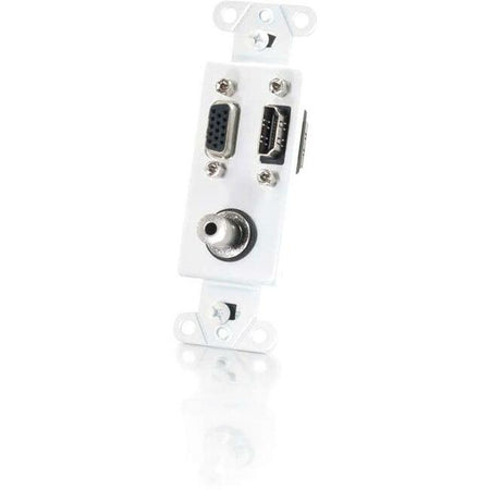 C2G HDMI, VGA and 3.5mm Audio Pass Through Wall Plate - White - 41031