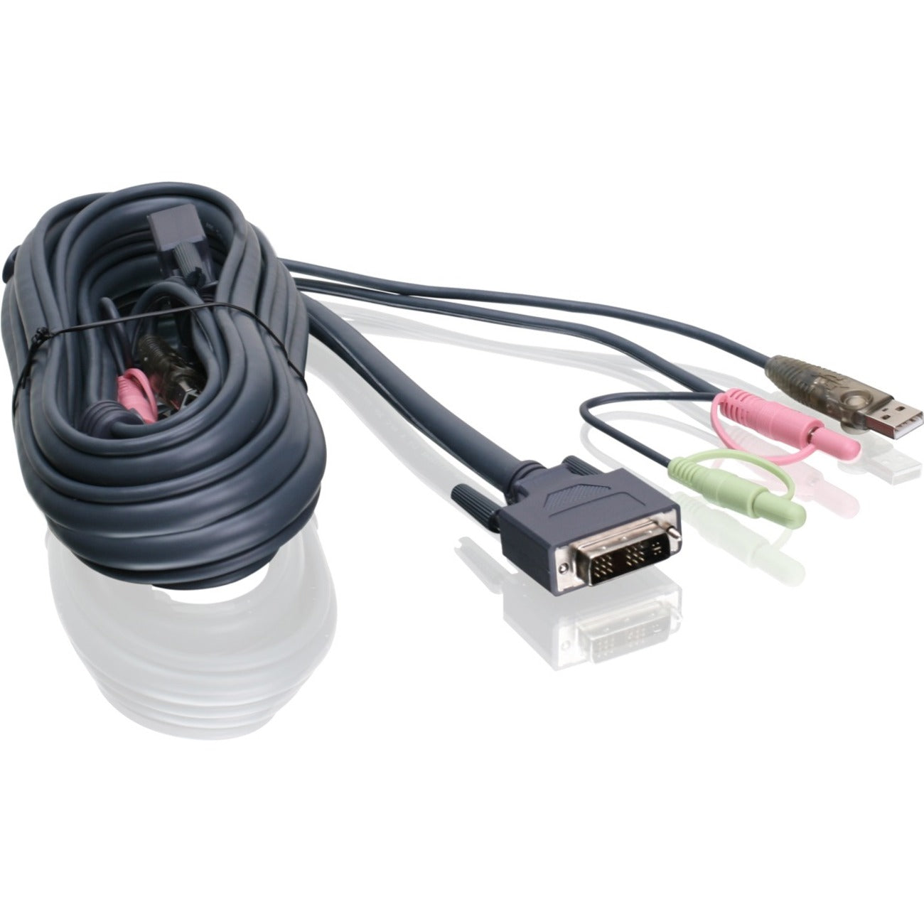 IOGEAR 10ft (3m) Single Link DVI-I USB KVM Cable - G2L7D03UI