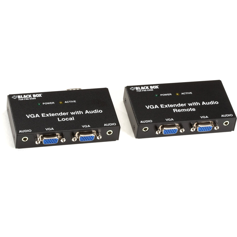 Black Box VGA Extender Kit with Audio, 2-Port Local, 2-Port Remote - AC556A-R2