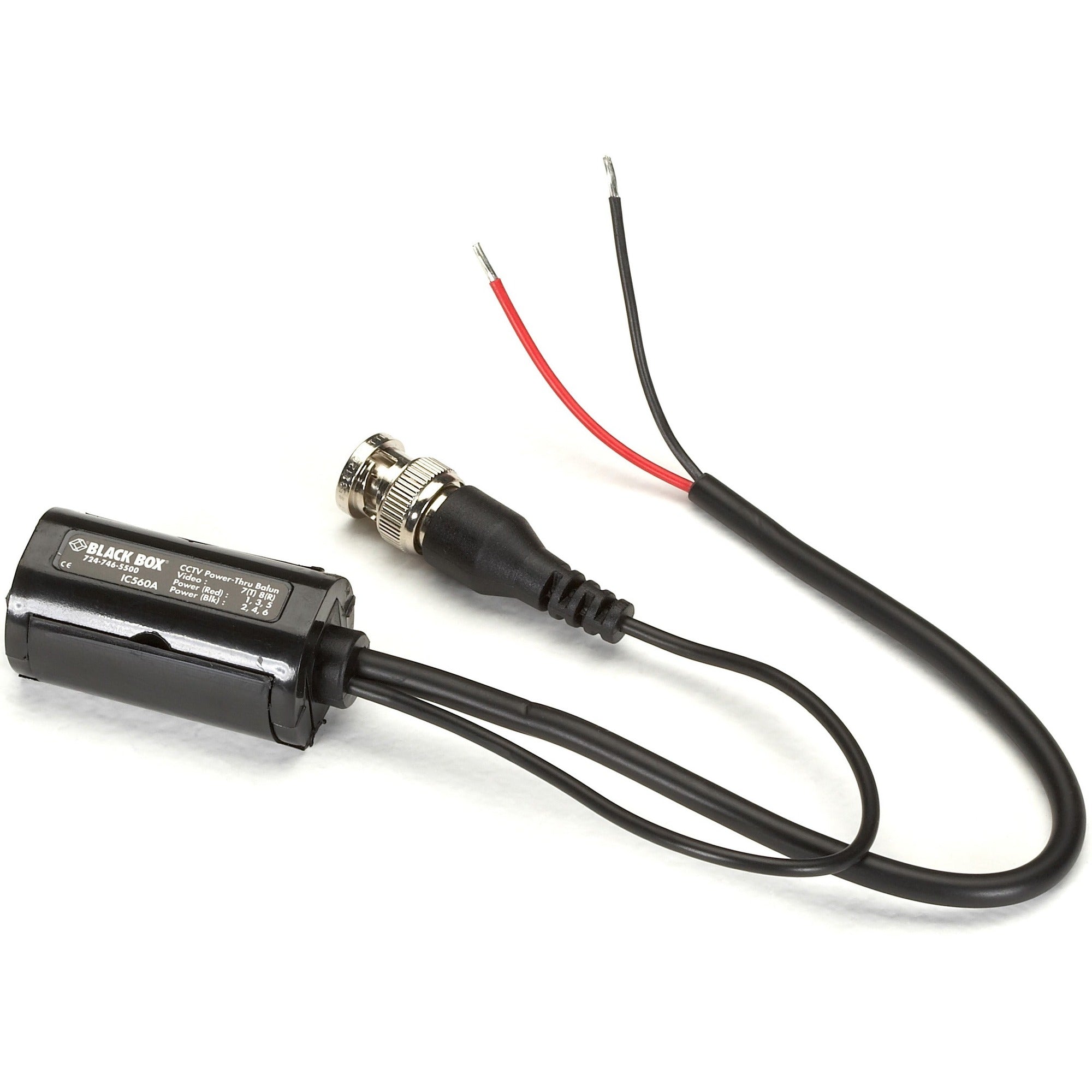 Black Box CCTV Power-Through Balun with RJ-45 Connectors - IC560A