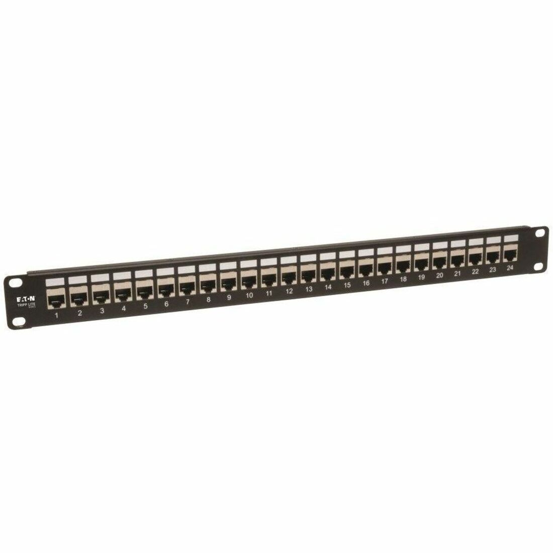 Eaton Tripp Lite Series 24-Port 1U Rack-Mount STP Shielded Cat6 /Cat5 Feedthrough Patch Panel, RJ45 Ethernet, TAA - N254-024-SH