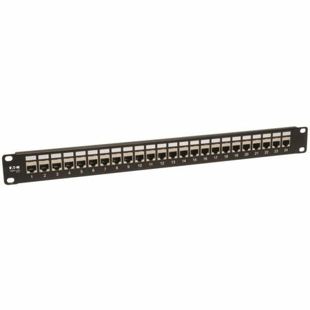 Eaton Tripp Lite Series 24-Port 1U Rack-Mount STP Shielded Cat6 /Cat5 Feedthrough Patch Panel, RJ45 Ethernet, TAA - N254-024-SH