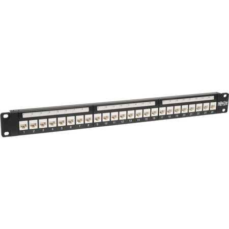 Eaton Tripp Lite Series 24-Port Cat6/Cat5 Low Profile Feed-Through Patch Panel, 1U Rack-Mount/Wall-Mount, TAA - N250-024-LP