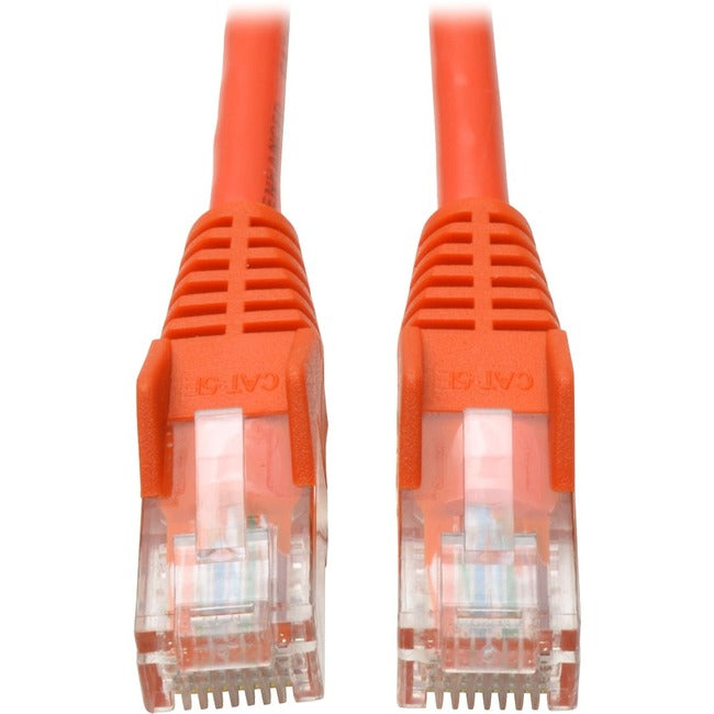 Eaton Tripp Lite Series Cat5e 350 MHz Snagless Molded (UTP) Ethernet Cable (RJ45 M/M), PoE - Orange, 7 ft. (2.13 m) - N001-007-OR