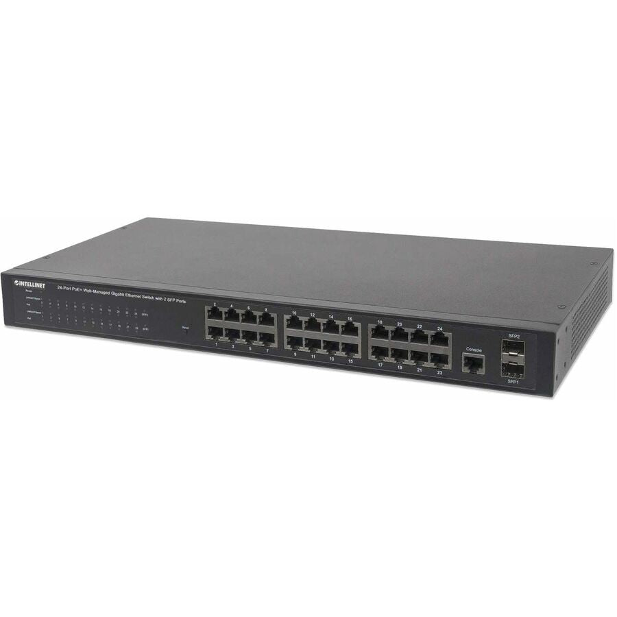 24-Port Gigabit Ethernet PoE+ Web-Managed Switch with 2 SFP Ports, 24 x PoE ports, IEEE 802.3at/af Power over Ethernet (PoE+/PoE), 2 x SFP, Endspan, 19" Rackmount - 560559