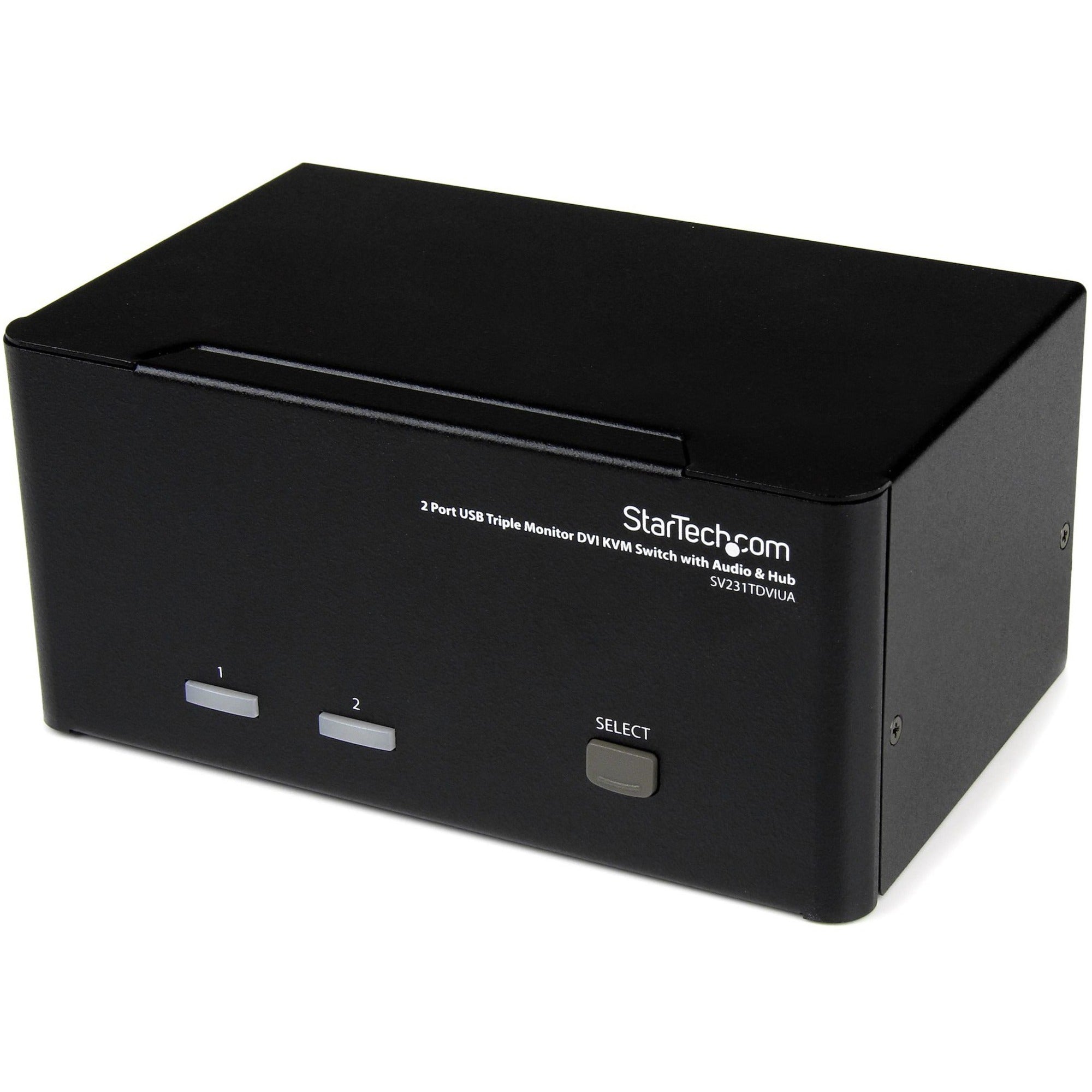 StarTech.com 2 Port Triple Monitor DVI USB KVM Switch with Audio & USB 2.0 Hub - SV231TDVIUA