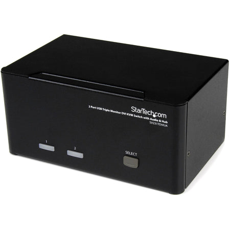 StarTech.com 2 Port Triple Monitor DVI USB KVM Switch with Audio & USB 2.0 Hub - SV231TDVIUA