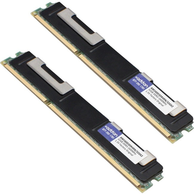 AddOn AM160D3DR4RN/16G x2 JEDEC Standard Factory Original 32GB DDR3-1600MHz Registered ECC Dual Rank x4 1.5V 240-pin CL11 RDIMM - AM160D3DR4RN/32GK2