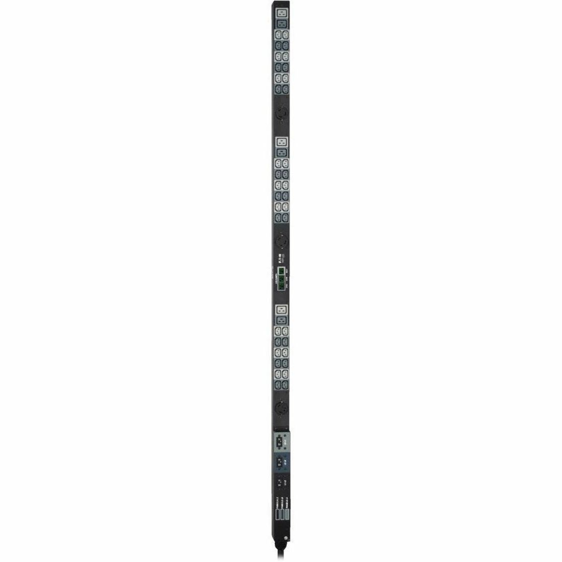 Eaton Tripp Lite Series 14.4kW 3-Phase Local Metered PDU, 208V Outlets (36 C13, 6 C19, 3 L6-30R) Hubbell 50A CS8365C, 6 ft. (1.83 m) Cord, 0U Vertical, TAA - PDU3MV6H50A