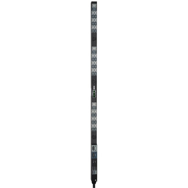 Tripp Lite by Eaton 14.4kW 3-Phase Local Metered PDU, 208V Outlets (36 C13, 6 C19, 3 L6-30R) Hubbell 50A CS8365C, 6 ft. (1.83 m) Cord, 0U Vertical, TAA - PDU3MV6H50A