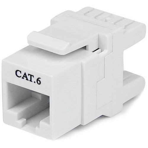 StarTech.com 180&deg; Cat 6 Keystone Jack - RJ45 Ethernet Cat6 Wall Jack White - 110 Type - C6KEY110SWH