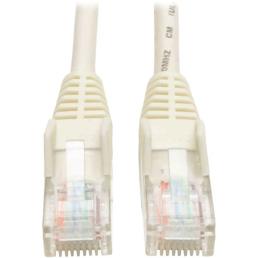 Eaton Tripp Lite Series Cat5e 350 MHz Snagless Molded (UTP) Ethernet Cable (RJ45 M/M), PoE - White, 3 ft. (0.91 m) - N001-003-WH