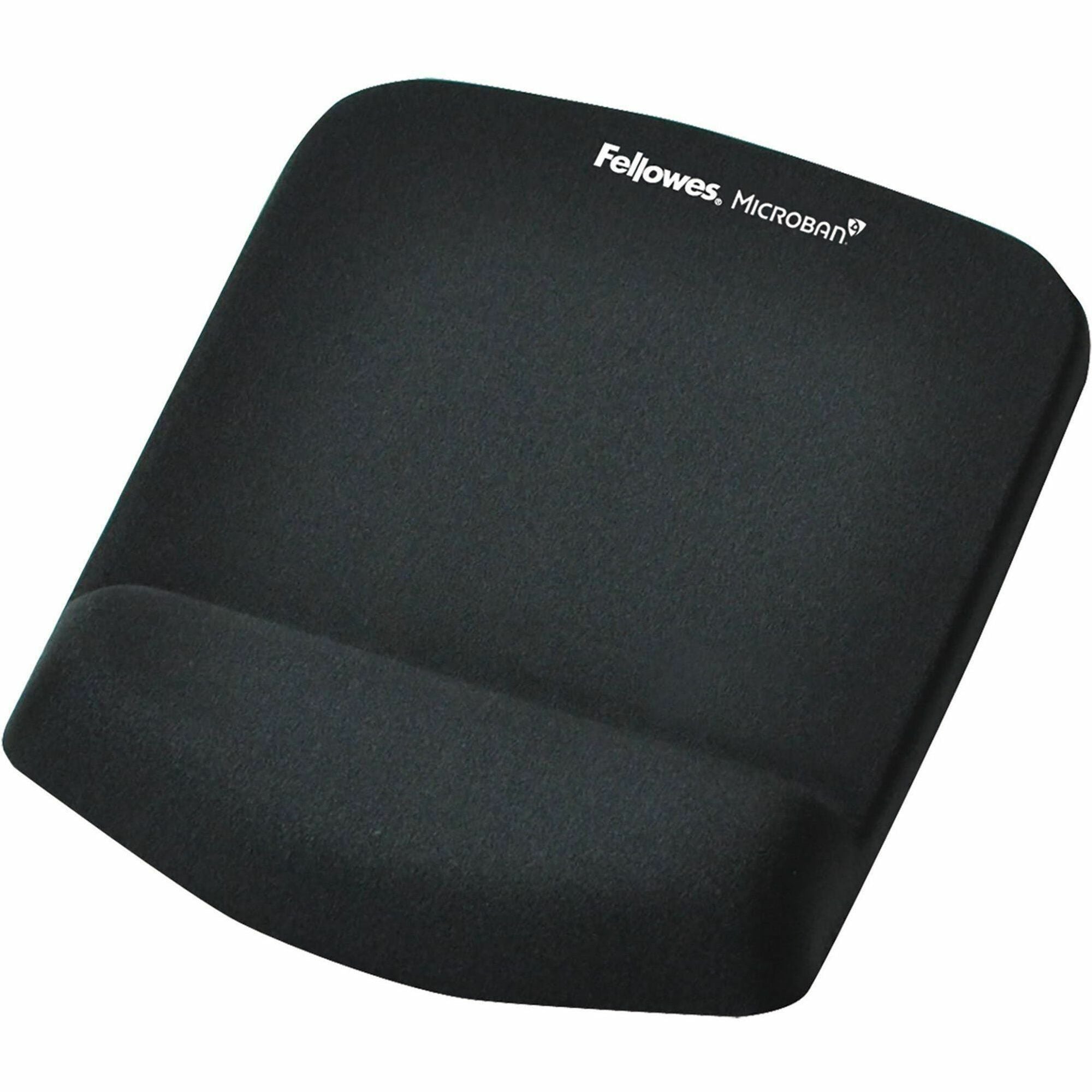 Fellowes&reg; PlushTouch™ Foam Mouse Pad Wrist Support with MICROBAN&reg; - Black (9252001) - 9252001
