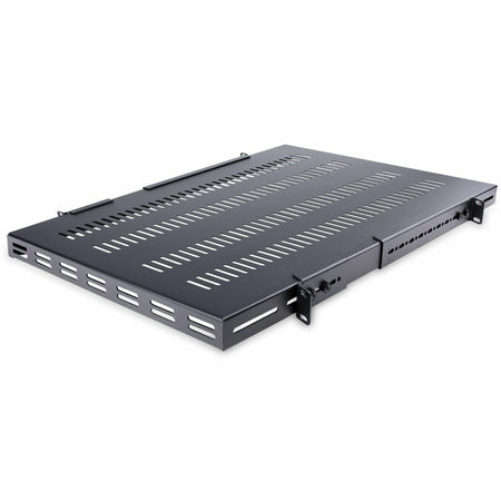 StarTech.com 1U 4-Post 19.5 to 38in Adjustable Mounting Depth Vented Rack Mount Shelf - Heavy Duty Fixed Rack Shelf - 330lbs / 150kg - 27.5in Deep - ADJSHELFHDV