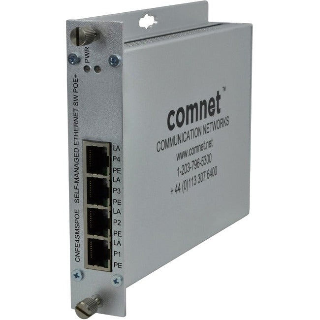 ComNet 4 Port 10/100 Mbps Ethernet Self-managed Switch with PoE+, up to 100m (328 ft) - CNFE4SMSPOE