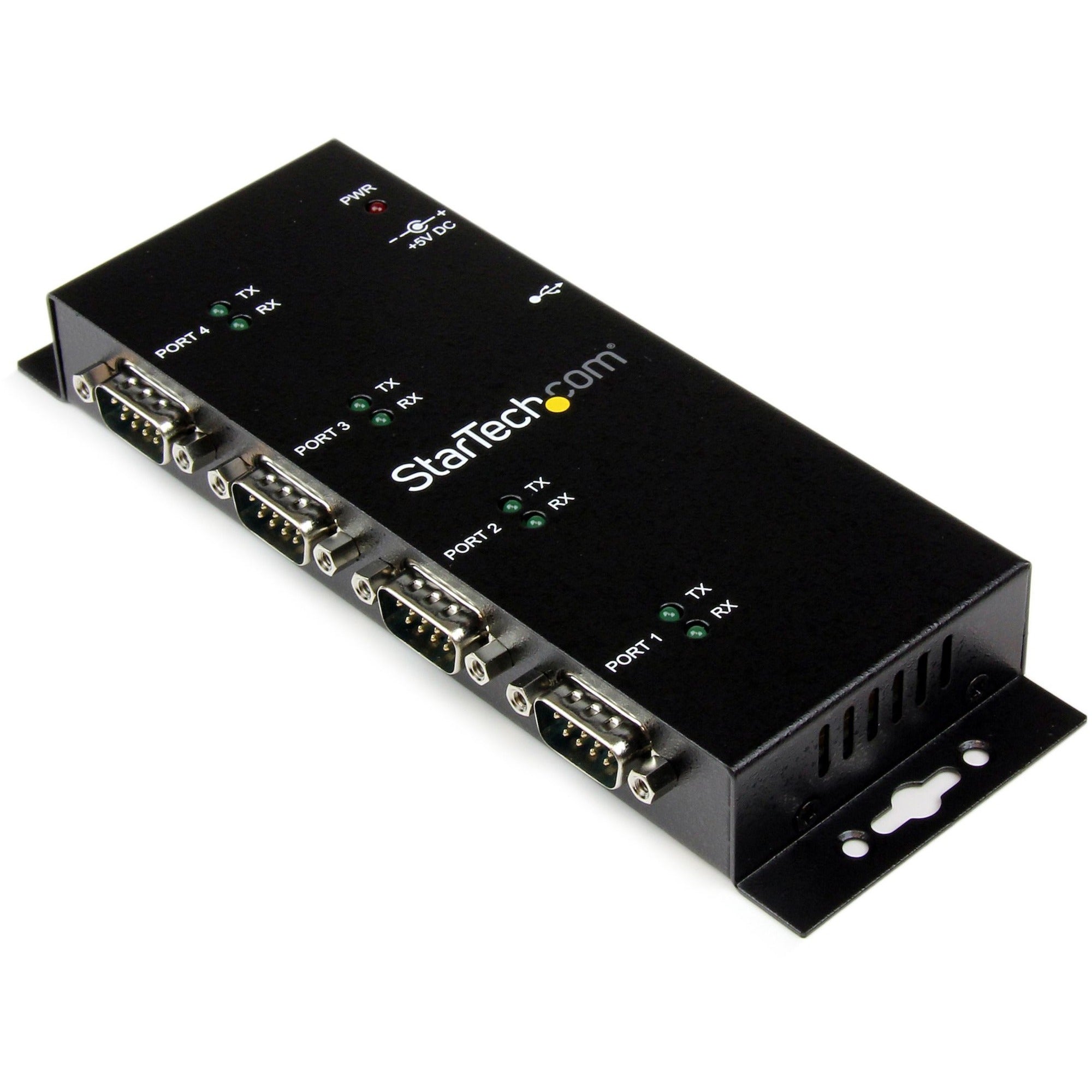 StarTech.com USB to Serial Adapter Hub? 4 Port? Industrial? Wall Mount? Din Rail? COM Port Retention â&acirc;?¬" FTDI USB Serial - ICUSB2324I