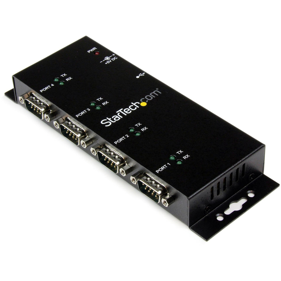 StarTech.com USB to Serial Adapter Hub? 4 Port? Industrial? Wall Mount? Din Rail? COM Port Retention â&acirc;?¬" FTDI USB Serial - ICUSB2324I
