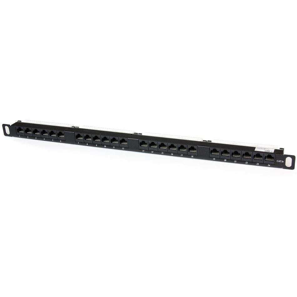 StarTech.com 24 Port 0.5U Cat5e Patch Panel - RJ45 Ethernet Rackmount Cat 5e 110 Patch Panel - PANELHU24