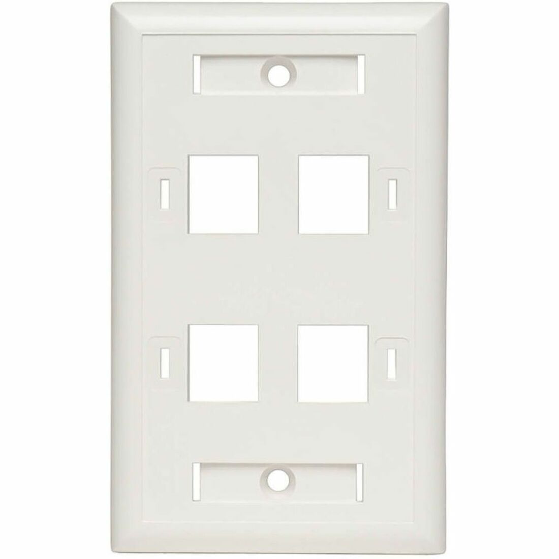 Eaton Tripp Lite Series 4-Port Keystone Faceplate, Single Gang, ID Labels, White, TAA - N042-001-04-WH