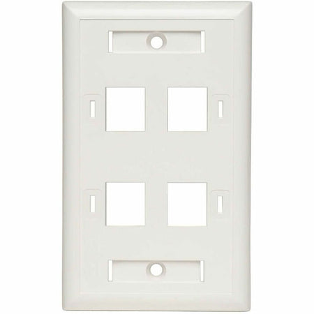 Eaton Tripp Lite Series 4-Port Keystone Faceplate, Single Gang, ID Labels, White, TAA - N042-001-04-WH