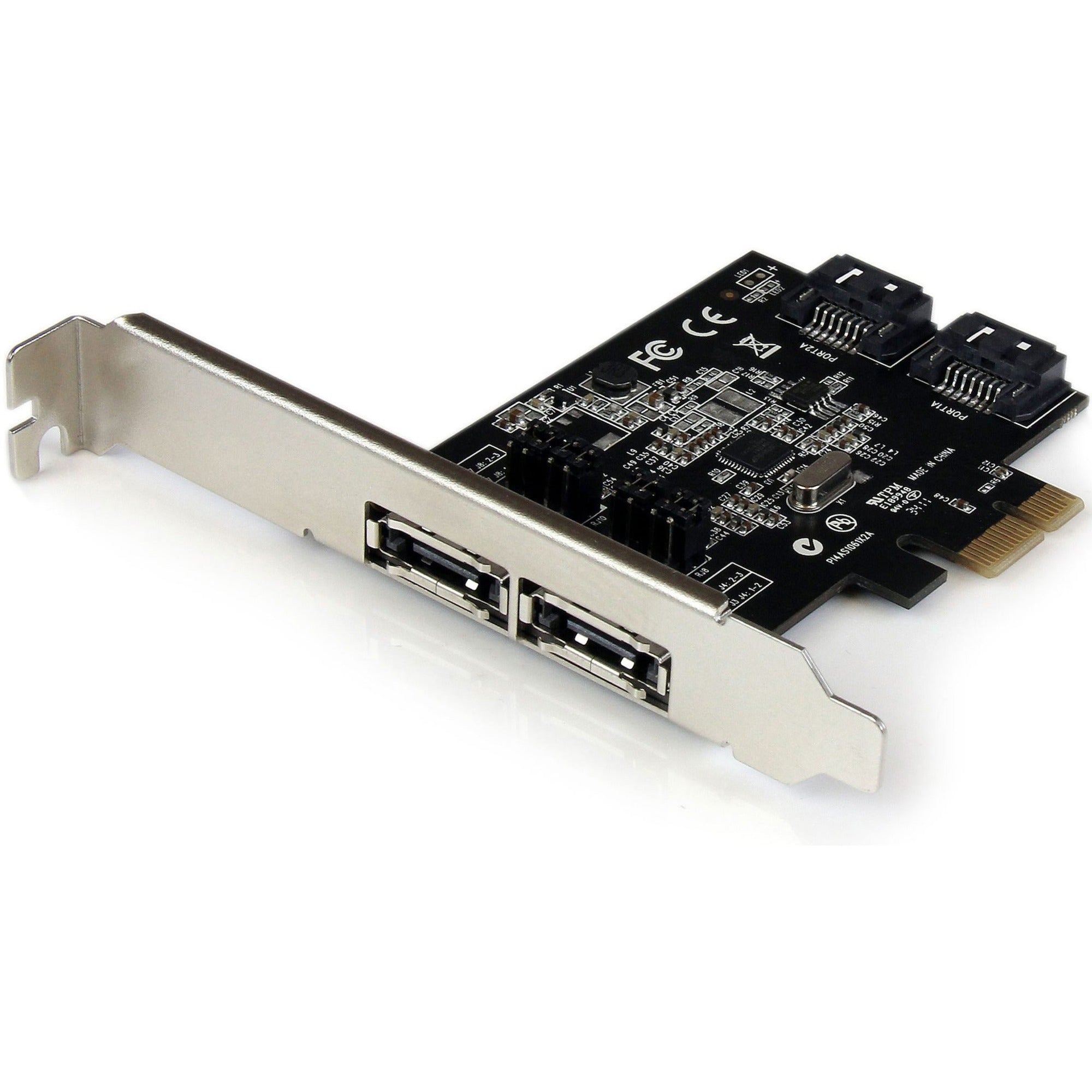 StarTech.com 2 Port PCI Express SATA 6 Gbps eSATA Controller Card - Dual Port PCIe SATA III Card - 2 Int/2 Ext - PEXESAT322I