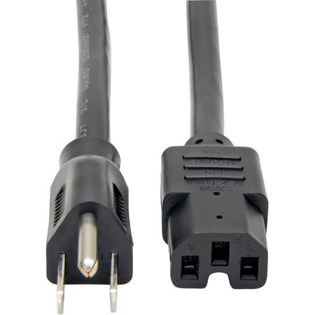 Tripp Lite by Eaton Power Cord NEMA 5-15P to C15 - Heavy-Duty 15A 125V 14 AWG 4 ft. (1.22 m) Black - P019-004