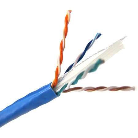 Weltron 1000ft Cat6 UTP 550 MHz Solid Plenum Cable - Blue - T2404L6P-BL